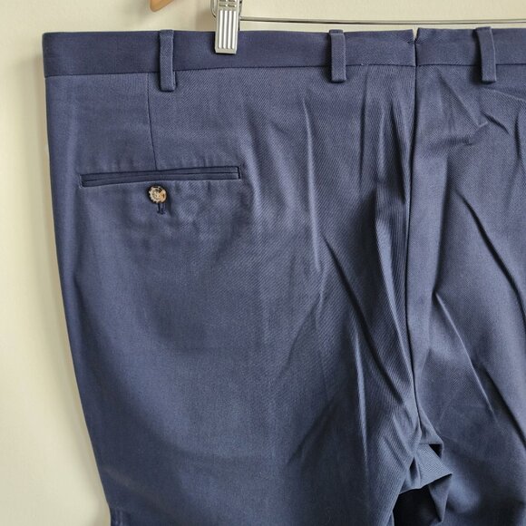 46x32 Blue Chinos Jos A Bank Cotton Reserve Pants New Flat Front Nwt Navy Khakis - Picture 17 of 17